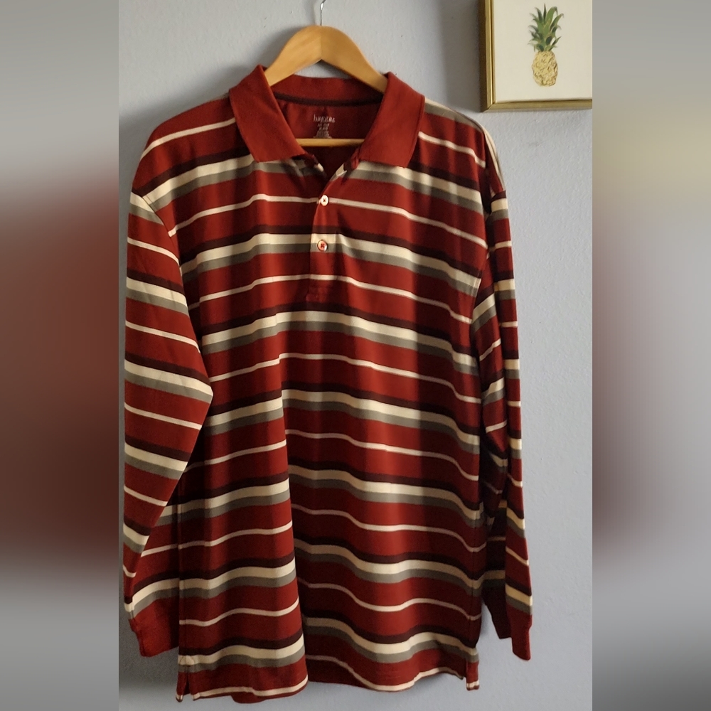 Plaid Shirt Haggar Men Long Sleeves Size XL brown and beige Good Condition